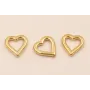 Colgante Corazón Acero Inox. 15*15mm Oro / Cuentas Metálicas de Acero Inoxidable