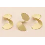 Pieza circular rizada de 35*26mm Oro Mate / Cuentas Metálicas de Latón / Zamak
