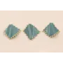 Colgante Rombo eslamtado ribetes 26*26mm Azulado / Cuentas Metálicas de Latón / Zamak