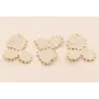 Trebol esmaltado ribetes dorados 20*25mm Beige / Cuentas Metálicas de Latón / Zamak