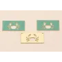 Rectangulo Calado Cangrejo 30*15mm Turquesa / Cuentas Metálicas de Latón / Zamak