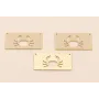 Rectangulo Calado Cangrejo 30*15mm  Beige / Cuentas Metálicas de Latón / Zamak