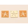 Cuadrado calado EstrellaMar 15*15mm Ocre / Cuentas Metálicas de Latón / Zamak