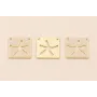Cuadrado calado EstrellaMar 15*15mm Beige / Cuentas Metálicas de Latón / Zamak