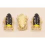 Colgante Escarabajo 15*10mm Negro, Lima y Beige / Cuentas Metálicas de Latón / Zamak