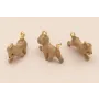 Colgante Perro Caniche 15*10mm Marrón / Cuentas Metálicas de Latón / Zamak