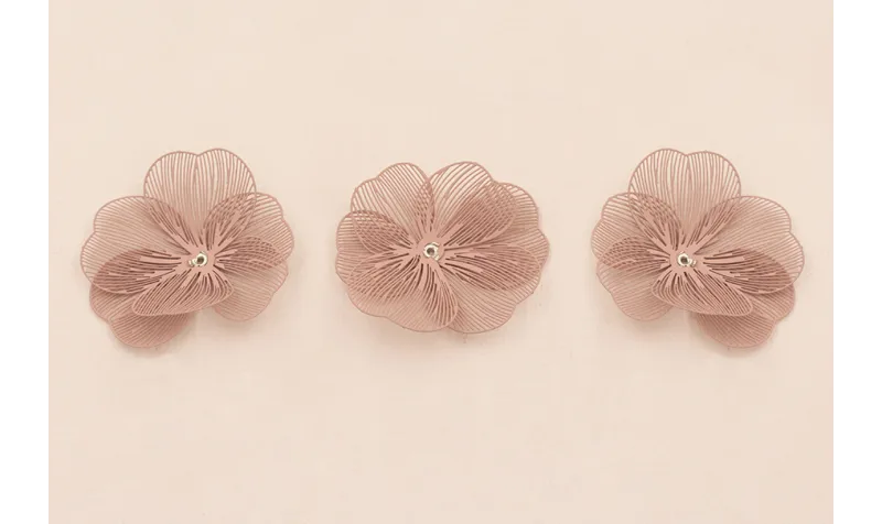 Flor 35mm 6 pétalos moldeables Rosa / Cuentas Metálicas de Latón / Zamak
