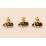 Colgante Oveja Acero 316L 9*5mm Esmalte Negro / Cuentas Metálicas de Acero Inoxidable