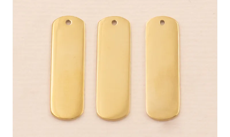 Colgante Chapa Acero Inox 316L 22*7mm Oro
