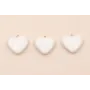 Colgante Acero 316L Corazón esmalte 15*13mm Blanco / Cuentas Metálicas de Acero Inoxidable