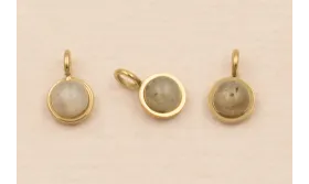 Colgante MicroBola Acero 316L con Piedra de 3mm / Cuentas Metálicas de Acero Inoxidable