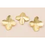 Flor 4 pétalos 40mm diámetro Oro Mate / Cuentas Metálicas de Latón / Zamak