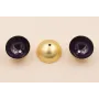 Semi Bola de 20mm con esmalte Negro y Oro Mate / Cuentas Metálicas de Latón / Zamak