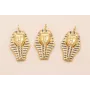 Colgante Efigie 30*15mm Oro Mate y Azul / Cuentas Metálicas de Latón / Zamak
