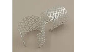 Brazalete aros 60mm ancho Plata Mat / Bases de Pulseras de Latón / Zamak