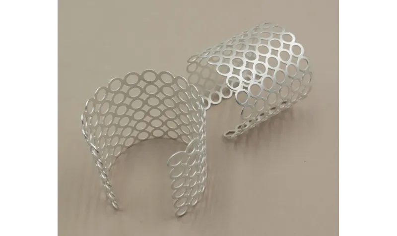 Brazalete aros 60mm ancho Plata Mat / Bases de Pulseras de Latón / Zamak