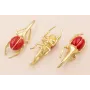 Escarabajo 50*18 Oro Mate Rojo / Cuentas Metálicas de Latón / Zamak