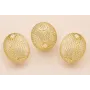 Pieza Rejilla Ovalada 45*35mm Oro Mate / Cuentas Metálicas de Latón / Zamak