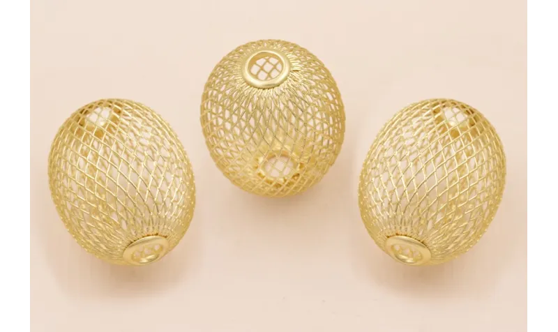 Pieza Rejilla Ovalada 45*35mm Oro Mate / Cuentas Metálicas de Latón / Zamak