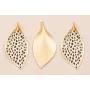Colgante Hoja 56*26mm Oro Mate Piel Tigre / Cuentas Metálicas de Latón / Zamak