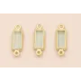 Entrepieza Rectangular 12*4mm Cristal verde / Cuentas Metálicas de Latón / Zamak