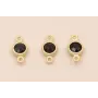 Entrepieza Cristal de 4mm Negro / Cuentas Metálicas de Latón / Zamak