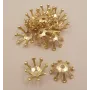 Casquilla pestañas 10mm Oro Mate / Cuentas Metálicas de Latón / Zamak
