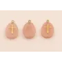 Cruz Acero Inox. Sobre pastilla de Piedra 14*11 / Cuentas Metálicas de Acero Inoxidable
