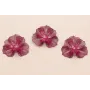 Flor 40mm 2 Capas  color Cardenal / Cuentas Metálicas de Latón / Zamak