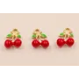 Colgante cerezas Rojas 15*11mm / Cuentas Metálicas de Latón / Zamak