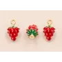 Colgante fresa Roja 15*7mm / Cuentas Metálicas de Latón / Zamak