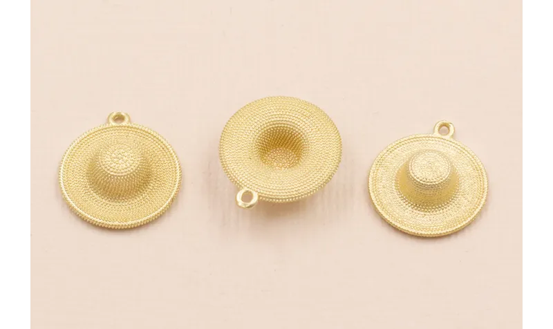 Sombrero Playa de Paja 17*5mm Oro Mate