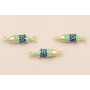 Colgante Pez 20*5mm Azul y Turquesa / Cuentas Metálicas de Latón / Zamak