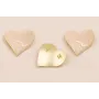 Colgante Corazón 30*30 Beige y Motas Lilas / Cuentas Metálicas de Latón / Zamak