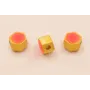 Entrepieza Hexagonal 5*5*4mm Oro Esmalte Fuxia / Cuentas Metálicas de Latón / Zamak