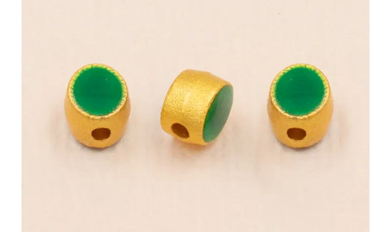 Entrepieza Ovalada 5*5*4mm Oro Esmalte Verde