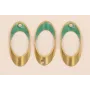Ovalo Biselado 25*10 Esmalte Turquesa / Cuentas Metálicas de Latón / Zamak