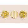Disco ondulado de 40 Oro Mate conchas en Amarillo / Cuentas Metálicas de Latón / Zamak