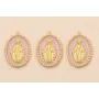 Colgante Ovalo Virgen cazoleta con esmalte Lila / Cuentas Metálicas de Latón / Zamak