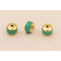 Disco Jade Turquesa con Tapas doradas 6*4mm / Cuentas Metálicas de Latón / Zamak