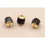Tubo Jade Negro con patas doradas 7*6mm / Cuentas Metálicas de Latón / Zamak