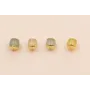 Tubo Jade Blanco con patas doradas 7*6mm / Cuentas Metálicas de Latón / Zamak