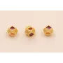 Entrepieza Facetada con cristal Fuxia 5*3mm / Cuentas Metálicas de Latón / Zamak