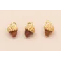 Colgante Bellota 7*5mm marrón y Oro Mate / Cuentas Metálicas de Latón / Zamak