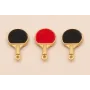 Colgante Pala Ping pong 17*10 O. Mate Roja y Negra / Cuentas Metálicas de Latón / Zamak
