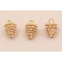 Colgante Piña 12*6mm Oro Mate y Beige / Cuentas Metálicas de Latón / Zamak