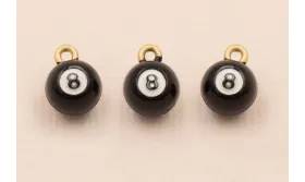 Colgante Bola billar 6mm diametro Negra / Cuentas Metálicas de Latón / Zamak