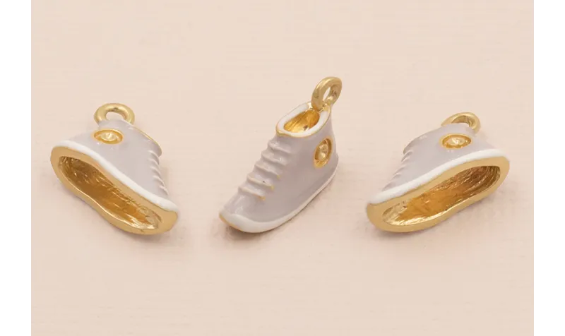 Colgante Playera 14*9mm Oro Mate y Gris / Cuentas Metálicas de Latón / Zamak