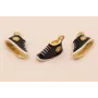 Colgante Playera 14*9mm Oro Mate y Negro / Cuentas Metálicas de Latón / Zamak