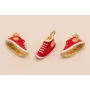 Colgante Playera 14*9mm Oro Mate y Rojo / Cuentas Metálicas de Latón / Zamak
